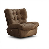 Fauteuil inclinable multifonctionnel électrique en PU, design moderne, pieds en bois, caractéristiques intelligentes et écologiques pour