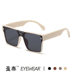 Feng Eyewear Oversized <b>Square</b> <b>Sunglasses</b> Grey Frame Yellow Lens UV400 Protection Women Driving Style - Product Image 2