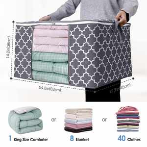 3-Pack Clothes Organizer Storage <b>Bags</b> <b>Foldable</b> Storage Box with Large Clear Window Sturdy Handles for Closet - Product Image 2