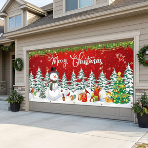 Bannière de Noël personnalisée pour porte de <span class=keywords><strong>garage</strong></span>, tapisserie décorative 7 x 16 pieds, en polyester écologique, pour affichage de cour de Noël - Product Image 6