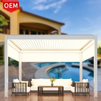 Pergola extérieure en aluminium 3x3 4x4 avec toit de terrasse imperméable et pare-soleil automatique