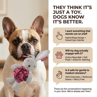 Jouet pour chien en corde de coton, jouet interactif en peluche pour chiot, lapin, renard, pour nettoyer les dents, pour chiens de petite et moyenne taille