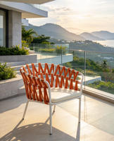 Fauteuil de balcon en corde épaisse, siège temporaire, canapé en corde tressée, design moderne et simple, chaise de salle à manger d'extérieur en corde
