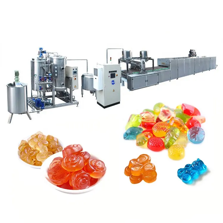 Jelly Sweet Gummy Bear Depositor Candy Make Machine Fabrication Bonbon Small Full Automatic Production Line