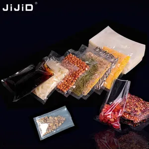 JiJiD Frozen food packaging bag Transparent Plastics Nylon Vacuum Bags For Food Meat Fish And Nuts