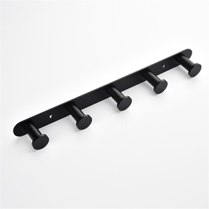 Iron Matte <b>Black</b> Modern Wall Mounted Flexible Perforated Tool <b>Hook</b> for Bathroom Engineering - Product Image 3