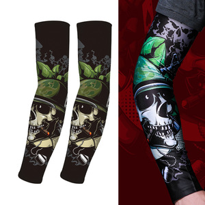 Manchons de compression personnalisables pour bras, motif drapeau crâne et camouflage numérique, protection UV, rafraîchissants, pour basketball et cyclisme - Product Image 3