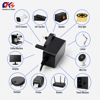 Alimentation murale personnalisable AC/DC 12V 1A avec prise UK – Adaptateur secteur pour éclairage et affichage