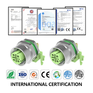 M12 kết nối D mã 4 pin điện tử Thông tư kết nối không thấm nước 90 độ lắp ráp nữ ổ cắm Bảng điều chỉnh gắn kết PCB kết nối - Product Image 3