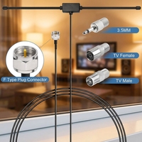 Antenne FM de type T pour intérieur, 75 ohms, coaxiale, avec multi-connecteurs pour radio Bose Wave