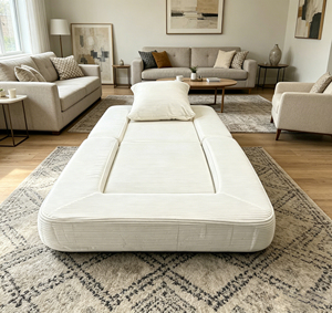 Canapé-lit pliable grand format style nordique à prix abordable, avec coussin en mousse et siège individuel réglable, confortable - Product Image 3