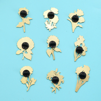 Pin Enamel Bunga Seni Botani Pin Logam Pin Enamel Lencana Kerah Pin Logam Peony Daisy Sunflower Tanaman Bunga Pin Logam Kustom