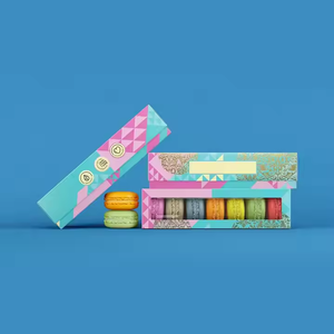 Vente en gros de boîte cadeau macaron à impression numérique boîte d'emballage personnalisée pain saucisse biscuit beignet café pop-corn biscuit magasin alimentaire - Product Image 3