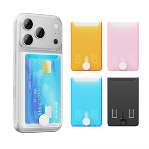 Étui de téléphone avec porte-cartes amovible, autocollants adhésifs colorés pour cartes d'identité et de crédit, pour l'arrière du téléphone portable - Product Image 1