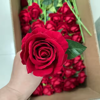 Bouquets de roses artificielles en soie, cadeau pour la Saint-Valentin, roses au toucher réel, bouquets de fleurs pour la décoration de mariage, vente en gros