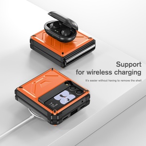 Funda Protectora Plegable para Teléfono Móvil <span class=keywords><strong>Samsung</strong></span> Galaxy <span class=keywords><strong>Z</strong></span> <span class=keywords><strong>Flip</strong></span> 4 <span class=keywords><strong>3</strong></span> 5G, Diseño Ejecutivo, TPU y PC, Estilo Armadura - Product Image 4