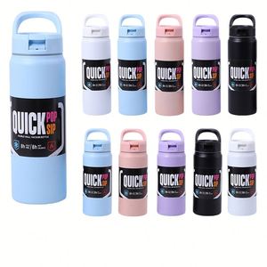 Shun Fei 750Ml Large Capacity <b>Double</b> <b>Wall</b> Vacuum Insulated Stainless Steel Flask With Straw/Handle for Home Use Business Gifts - Product Image 2
