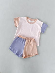 Conjuntos de Ropa para Niños, Pantalones Cortos Casuales de Primavera/Otoño con Estampado Personalizado, 95% Algodón, 5% Elastano, Conjuntos de 2 Piezas para Hermanos - Product Image 4