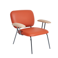 Fauteuil lounge en cuir rétro nostalgique en gros d'usine avec accoudoir ergonomique pour la maison, le bureau et l'extérieur