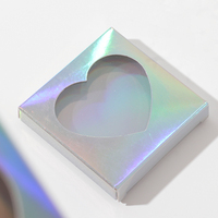 Boîte en papier rigide personnalisée avec laminage holographique mat, écologique et recyclable, pour paquets de cils de boutique, e-commerce transfrontalier