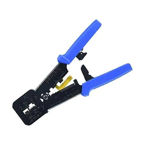 RJ45/RJ12 Conectores regulares e de passagem final RJ45 Crimping Tool Kit Ethernet Crimp Tool 6P-RJ11/12 8P-RJ45 Crimper