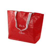 Sac fourre-tout en PP tissé réutilisable avec logo personnalisé, robuste, écologique, laminé, grande capacité, imperméable pour les courses