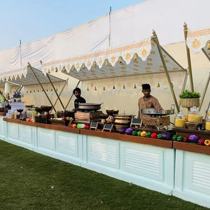 Premium Outdoor Catering Food Counter with Decorative Canopy Setup for <b>Wedding</b> and Event Buffet - Product Image 1