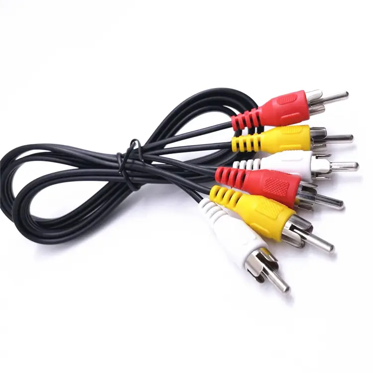 High Quality 3RCA male to male rca plug Extension Cable Nickel Plated round head Audio video AV cable for Home Theater