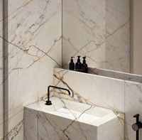 Dalles de marbre Calacatta Paonazzo polies italiennes modernes de luxe, comptoirs de cuisine sur mesure, plans de travail de salle de bain, carreaux muraux