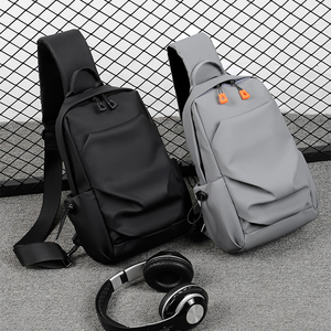 2023 borsa a tracolla a tracolla con USB e serratura codificata borsa a tracolla antifurto Fashion Cool Sling Bag Logo personalizzato impermeabile per uomo - Product Image 2