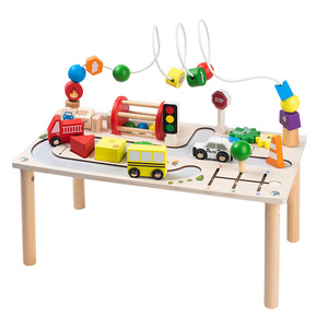 Montessori Large Wooden Busy Board Multi-Functional Educational <b>Toy</b> for Early Infants Infant Game Table Bead Maze Busy Table - Product Image 5