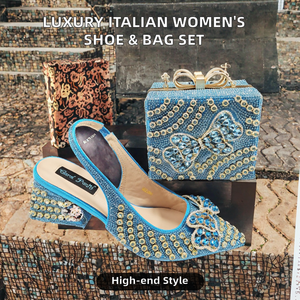 Italian Luxury Wholesale Women's Open-Toe <b>Shoes</b> <b>Bag</b> Set for Parties Fashion Trend - Product Image 2