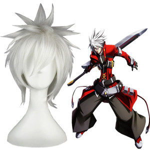 วิกผมสั้น35ซม. คุณภาพสูงสีเงินทรงตรงสำหรับใส่ในแม่น้ำวิกผมอนิเมะสังเคราะห์สำหรับงานปาร์ตี้ - Product Image 1