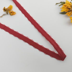Cinta elástica de nailon personalizada con borde de picot de color rojo HH4K EKS3368-13.5 para cinturones de lencería sexy - Product Image 5