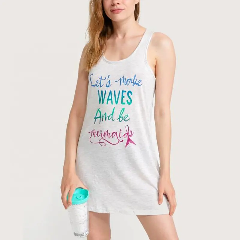 Cô Gái Mùa Hè Tùy Chỉnh Hữu Cơ Cotton Áo Ngủ Tank Top Ngủ Dress Loose Cô Gái Sexy Night Dress Phụ Nữ Thoải Mái Đồ Ngủ