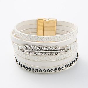 Casual <b>Leather</b> <b>Bracelet</b> Innovative Direct Factory Quote Flex Steel Bangle Holiday Gift for Women Accurate Precision Stamped - Product Image 2