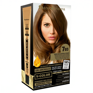 Tinta de Tatuaje Cosmético Permanente Orgánica V-Color de Thader Pharma, 703 Rubio Medio Dorado Natural, Sin Amoníaco, Emulsión Líquida - Product Image 2