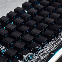 Berbagai Versi Ukiyo-e Keycap Merah/Putih/Hitam Biru Profil Cherry PBT Sisi Transparan untuk Keyboard Mekanik GH60/GK61/68