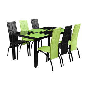 Tavolo da pranzo in vetro temperato sedia tavolo da pranzo e sedia Set ultima promozione 5 pz mobili per la <span class=keywords><strong>casa</strong></span> sala da pranzo moderna - Product Image 5