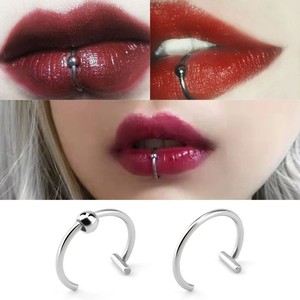 Gaby, venta al por mayor, anillo de <span class=keywords><strong>labio</strong></span> <span class=keywords><strong>falso</strong></span> de acero inoxidable 316L 20G en forma de corazón, clip sin perforación en el cuerpo del labret, joyería para mujer - Product Image 6