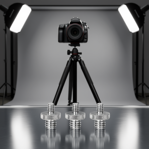 Set di Adattatori per Viti Fotografiche in Acciaio Inossidabile da 1/4-20 a 3/8-16 Maschio con Blocco a Torsione per Treppiedi DSLR, Monopiedi e Supporti Portatili - Product Image 2