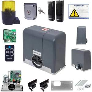 ชุดอุปกรณ์อัตโนมัติสำหรับประตูเลื่อน Genius รับน้ำหนัก 500 กก. ใช้ไฟ AC 230 โวลต์ ดีไซน์อุตสาหกรรม ผลิตจากอลูมิเนียมอัลลอยหล่อขึ้นรูป - Product Image 1