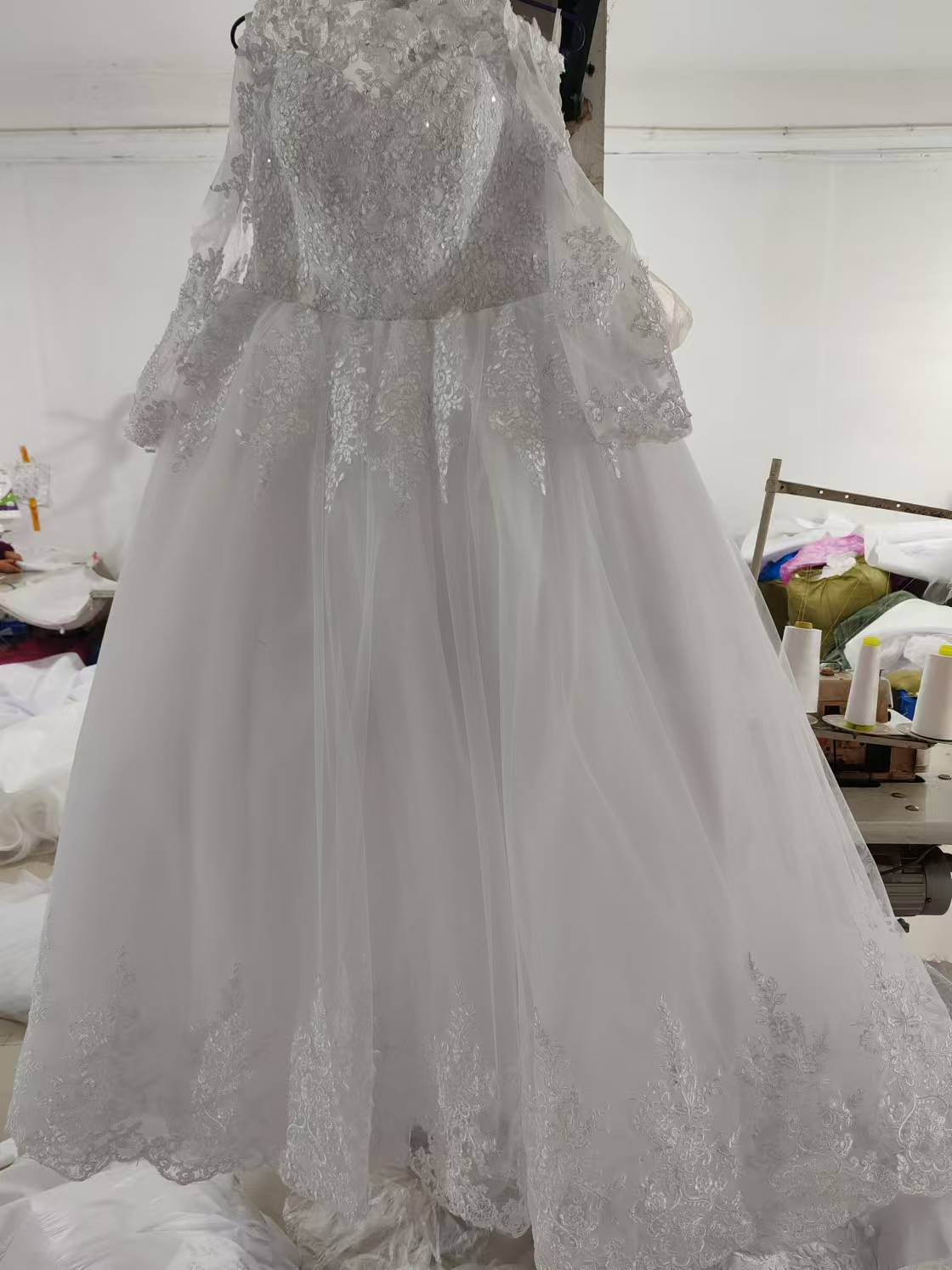 2025 Modes Long Sleeve Off the Shoulder Bridal Ball Gown Illusion 3D Flower Lace Applique Puffy Wedding Gown With Sweep Train| Alibaba.com 2025 Modes Long Sleeve Off the Shoulder Bridal Ball Gown Illusion 3D Flower Lace Applique Puffy Wedding Gown With Sweep Train| Alibaba.com