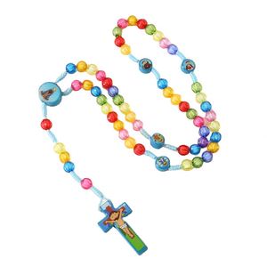 Rosario Católico para Niños, Collar Religioso Cristiano de Jesús, Joyería Sagrada para Oración, Rosario Anudado, Suministros - Product Image 1