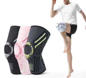 Deker lengan silikon untuk olahraga, bantalan pelindung lutut kompresi silikon, deker lutut untuk lari, basket, dan Fitness, voli