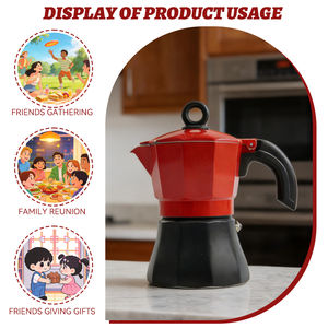 Vente en gros de cafetières à expresso italiennes personnalisées avec logo, 3/6/9/<span class=keywords><strong>12</strong></span> <span class=keywords><strong>tasses</strong></span>, grande taille, vintage, en aluminium, en forme de citrouille, <span class=keywords><strong>cafetière</strong></span> moka - Product Image 5