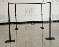 Kit de son surround Tech AV - Cadre en aluminium réglable en hauteur de 3 à 5 pieds # 45 housses vertes drapées pour 3 côtés, pour mariage/fête/événement