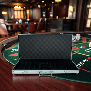 Caja de Fichas Vacía de Aluminio Resistente Bby <span class=keywords><strong>ALBOX</strong></span> para Texas Hold'em y Blackjack, Juego de 750 Fichas de Póker con Estuche de Transporte y Dados - Product Image 2