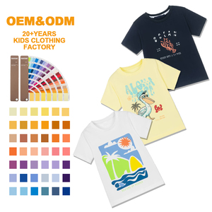 T-shirts en coton biologique pour enfants, hauts à manches courtes pour garçons, vêtements d'été personnalisés pour enfants - Product Image 1