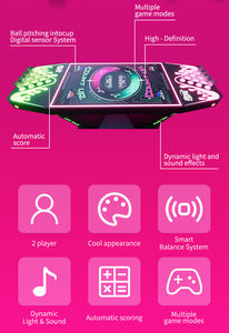 HEROVR Table de <span class=keywords><strong>jeu</strong></span> de beer pong en acier inoxydable, équipement <span class=keywords><strong>d</strong></span>'arcade intelligent, design modulaire, montage mobile pour festival - Product Image 4